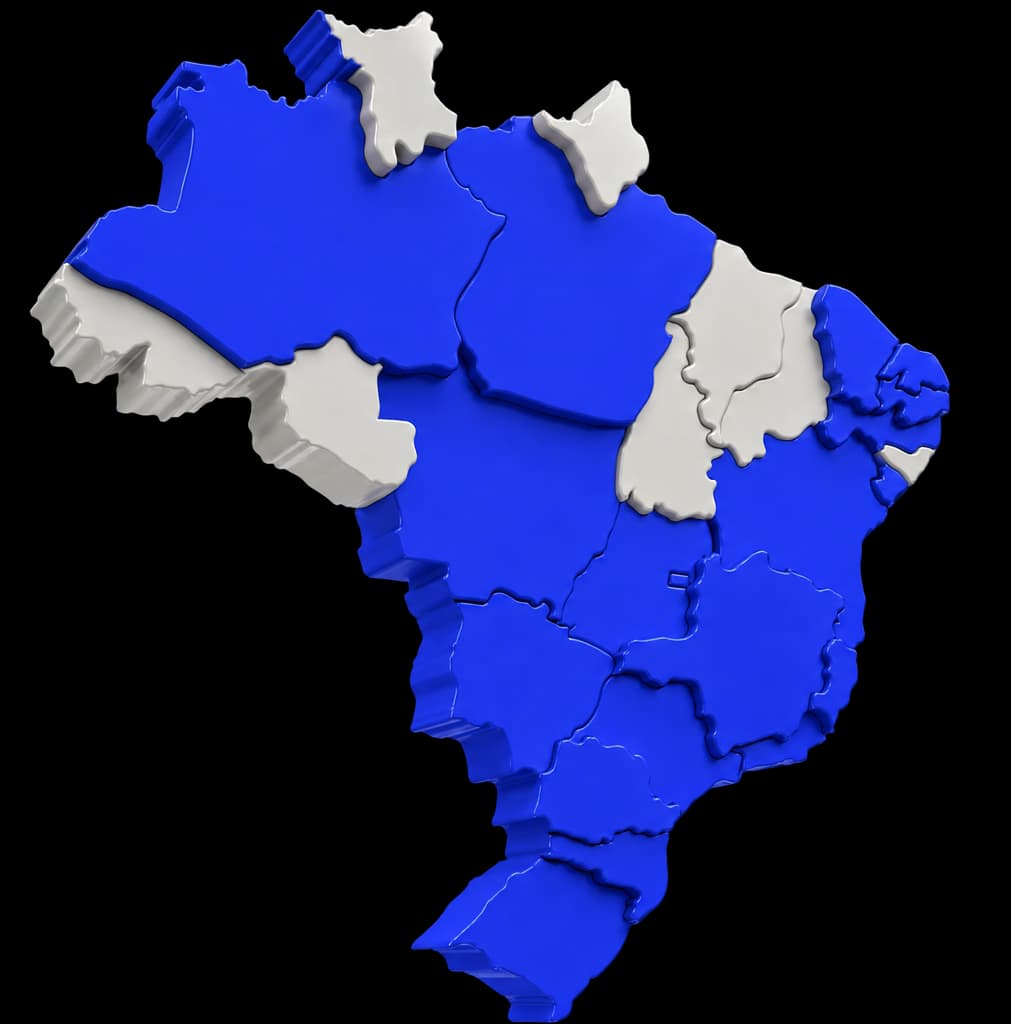 Mapa do Brasil, alunos do MBA em 17 estados