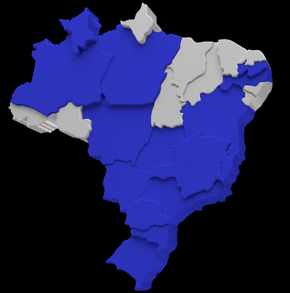Mapa do Brasil, alunos do MBA em 15 estados